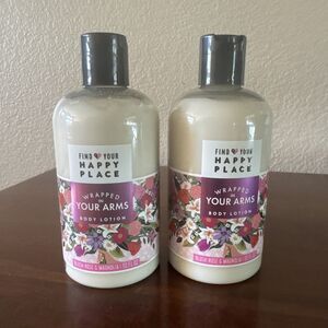 2 Pack Of 10oz Find Your Happy Place Wrapped in Arms Body Lotion Rose & Magnolia